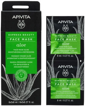 Apivita Moisturising & Refreshing Face Mask With Aloe 2X8ml