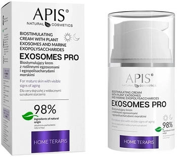 Apis Apis EXOSOMES PRO - Crema viso biostimolante, 50 ml, con esosomi vegetali, rigenerante, idratante, anti-invecchiamento, per pelli miste