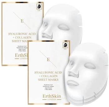 ErthSkin London Hyaluronic Acid + Collagen Sheet Masks (2x3pcs.)