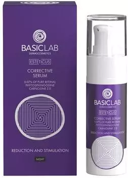 Basiclab Siero correttivo con retina 0,07% fitosfingosina e carnosina 2.0 Riduzione e stimolazione, 30ml