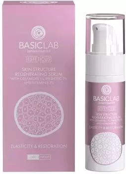 Basiclab Esteticus Siero Rigenerante per la Struttura della Pelle, 1% Ceramidi, 2% Prebiotico 30 ml