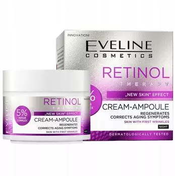 Eveline Cream-Ampoule Retinol Regenerating Night Cream Against Early Signs of Aging (50ml)