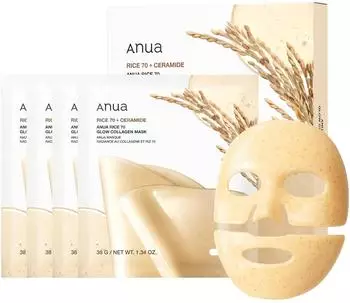 Anua Rice 70 Glow Collagen Mask (4 Sheets) 38g