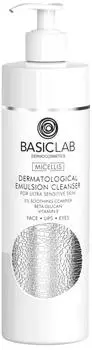 Basiclab Emulsione detergente dermatologica per pelli ultrasensibili, 300ml