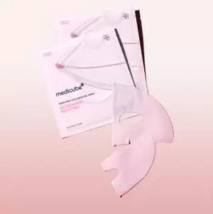 Medicube PDRN Maschera viso rassodante al collagene rosa - 4 pezzi