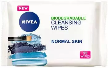 Nivea 3in1 Refreshing Cleansing Wipes Normal Skin and Combination Skin (25 sheets) Plant-Based Makeup Remover Gentle Yet Effective Makeup Removal
