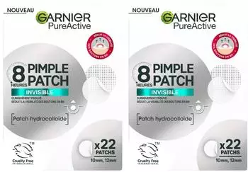 Garnier Pure Active 8hr Invisible Hydrocolloid Blemish Patch (2x22 pcs)