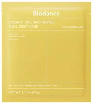 Biodance Radiant Vita niacinamide real deep mask 4 pieces (34 g)