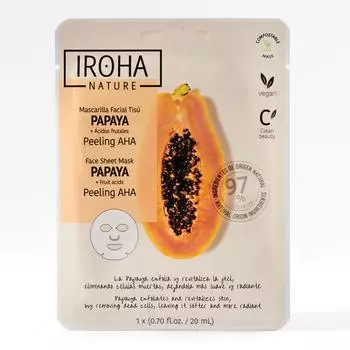 Iroha Papaya Peeling AHA Gewebe-Gesichtsmaske