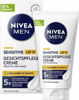 Nivea Men Sensitive Gesichtspflege Creme mit LSF 15 (75ml)
