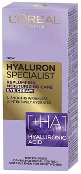 L'Or&eacute;al Hyaluron Specialist Replumping Moisturizing Care Eye Cream (15 ml)