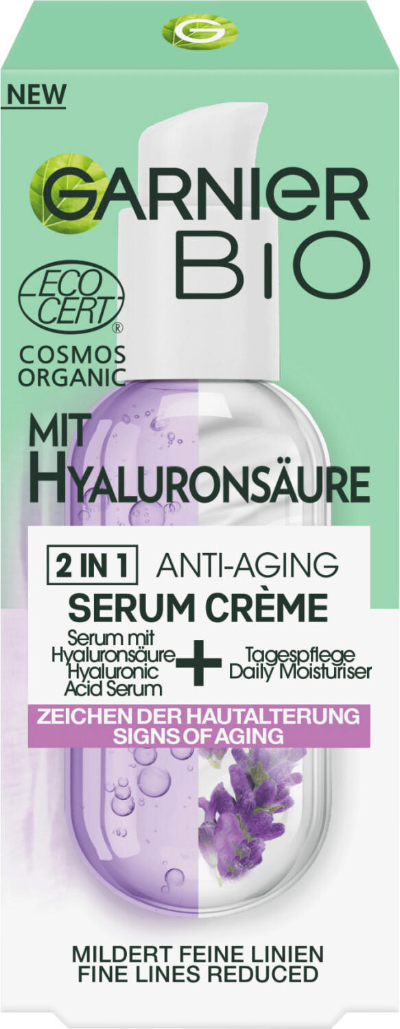Garnier Bio 2in1 Anti-Aging Serum Crème mit Hyaluronsäure (50ml) - Angebote  ab 9,00 €