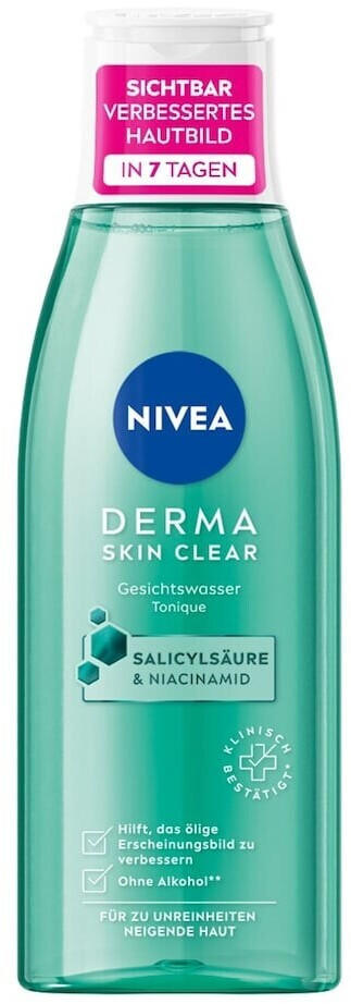 Nivea Derma Skin Clear Gesichtswasser (200ml) Test TOP Angebote ab 4,39 €  (Oktober 2023)