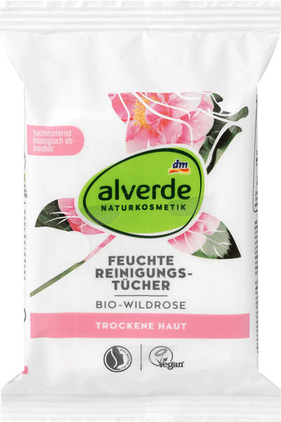 Alverde Feuchte Reinigungstücher Bio-Wildrose (25 Stk.)