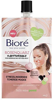 Bioré Rosenquarz + Aktivkohle Stresslindernde Tonerde-Maske (50ml)