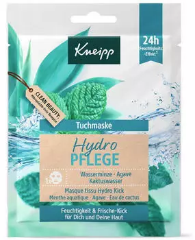 Kneipp Hydro Pflege Wasserminze - Agave - Kaktuswasser Tuchmaske (1Stk.)