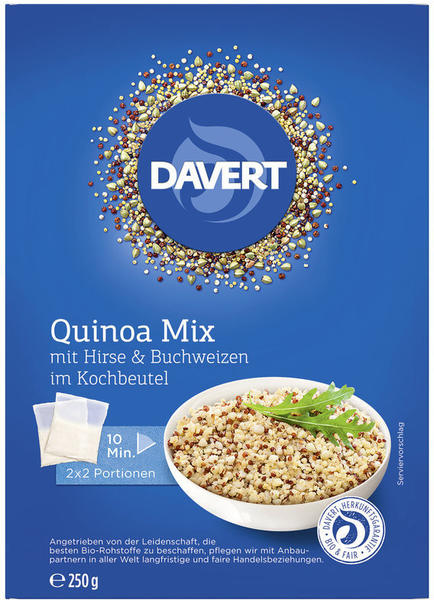 Davert Bio Quinoa Mix mit Hirse & Buchweizen im Kochbeutel (250g)