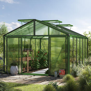 GFP - Garten- & Freizeit-Profi 311 x 460 cm Gewächshaus Pulverbeschichtet ohne Setangebot Grün RAL 6005 (GFPV00269)