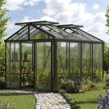 GFP - Garten- & Freizeit-Profi 235 x 311 cm Gewächshaus Pulverbeschichtet ohne Setangebot Anthrazit RAL 7016 (GFPV00182)