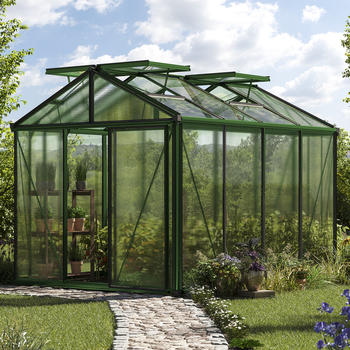 GFP - Garten- & Freizeit-Profi 235 x 311 cm Gewächshaus Pulverbeschichtet ohne Setangebot Grün RAL 6005 (GFPV00185)