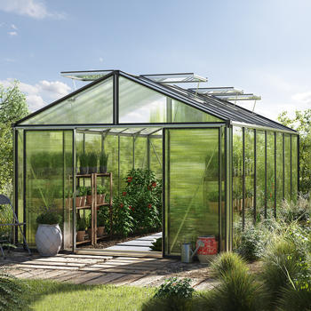 GFP - Garten- & Freizeit-Profi 311 x 534 cm Gewächshaus Aluminium ohne Setangebot Natur (GFPV00230)