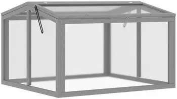Outsunny Pflanzenbeet mit Abdeckung 90x80x58 cm Holz/Polycarbonat