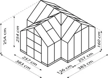 Vitavia Campus 13 m² (3 mm ESG, Alu schwarz) – Vitavia Campus 13 m² (3 mm ESG, Alu schwarz) – Ihr neues Alu-Gewächshaus