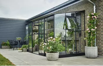 Halls Qube Lean-To 612 3 mm Sicherheitsglas 188 x 374 cm schwarz