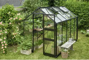 Halls Burford 610 6,2 m&sup2; 194 x 318 cm 3 mm Sicherheitsglas schwarz
