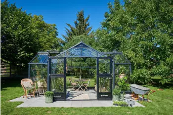 Juliana Orangerie 21,5 m&sup2; 3 mm Sicherheitsglas Anthrazit/Schwarz