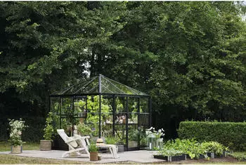 Halls Qube Square 6,3m&sup2; Sicherheitsglas 3 mm 251x251cm schwarz