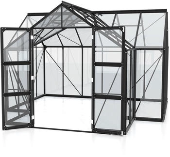 Vitavia Clarus Gew&auml;chshaus inkl. Fundament 383x383 cm Aluminium schwarz
