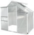 Brast Aluminium Gewächshaus 130 x 190 x 195 cm mit Stahlfundament silber