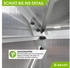Brast Aluminium Gewächshaus 130 x 190 x 195 cm mit Stahlfundament silber