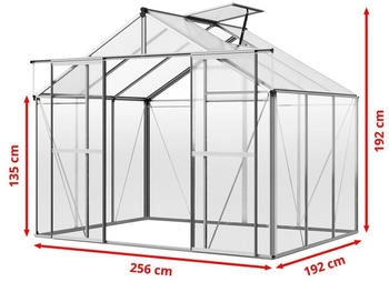 GFP - Garten- & Freizeit-Profi Orchidee 3 inkl. Alu-Fundamentrahmen & automatischem Fensteröffner 256 cm x 192 cm x 192 cm