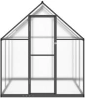 vidaXL Gew&auml;chshaus mit Fundamentrahmen Anthrazit 169x169x195 cm Alu