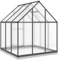 vidaXL Gew&auml;chshaus mit Fundamentrahmen Anthrazit 169x169x202 cm Alu