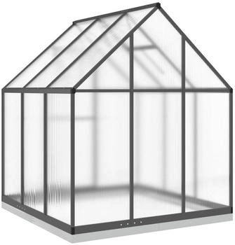 vidaXL Gew&auml;chshaus mit Fundamentrahmen anthrazit 169x169x202 cm Alu