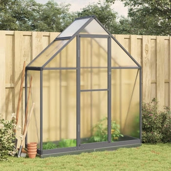 vidaXL Gew&auml;chshaus mit Fundamentrahmen anthrazit 169x58x202 cm Alu