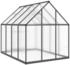 vidaXL Gewächshaus mit Fundamentrahmen anthrazit 224x169x195 cm Alu 224 cm x 195 cm