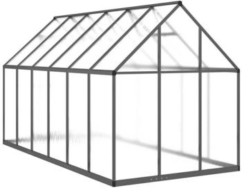 vidaXL Gewächshaus mit Fundamentrahmen anthrazit 334x169x195 cm Alu 334 cm x 195 cm