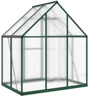vidaXL Gew&auml;chshaus mit Fundamentrahmen Gr&uuml;n 169x114x195 cm Aluminimum