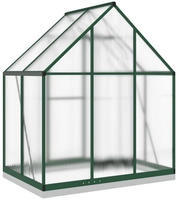 vidaXL Gew&auml;chshaus mit Fundamentrahmen Gr&uuml;n 169x114x202 cm Aluminimum