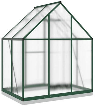 vidaXL Gew&auml;chshaus mit Fundamentrahmen gr&uuml;n 169x114x202 cm Aluminimum