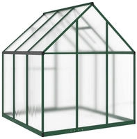vidaXL Gew&auml;chshaus mit Fundamentrahmen Gr&uuml;n 169x169x195 cm Aluminimum