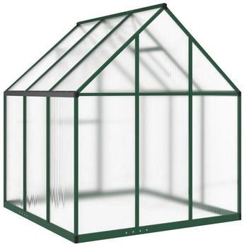 vidaXL Gewächshaus mit Fundamentrahmen grün 169x169x195 cm Aluminimum