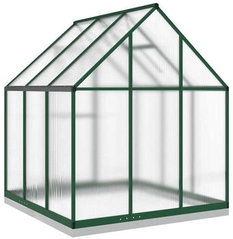 vidaXL Gew&auml;chshaus mit Fundamentrahmen gr&uuml;n 169x169x202 cm Aluminimum gr&uuml;n 169 cm x 202 cm