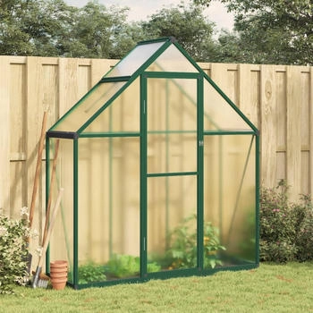 vidaXL Gew&auml;chshaus mit Fundamentrahmen gr&uuml;n 169x58x195 cm Aluminimum
