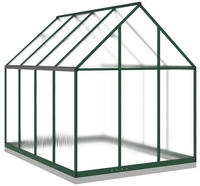 vidaXL Gew&auml;chshaus mit Fundamentrahmen Gr&uuml;n 224x169x202 cm Aluminimum