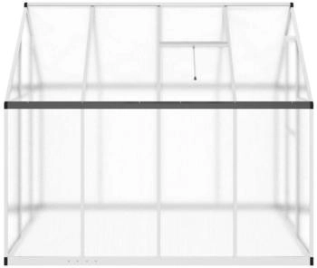 vidaXL Gew&auml;chshaus mit Fundamentrahmen silber 224x169x195cm Aluminimum silber 224 cm x 195 cm